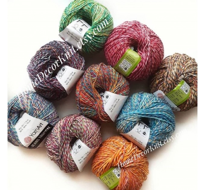 Cotton Yarn, YarnArt JEANS TROPICAL, Gradient Yarn, Knitting Yarn, Crochet,  Multicolor Yarn, soft yarn, Baby Yarns