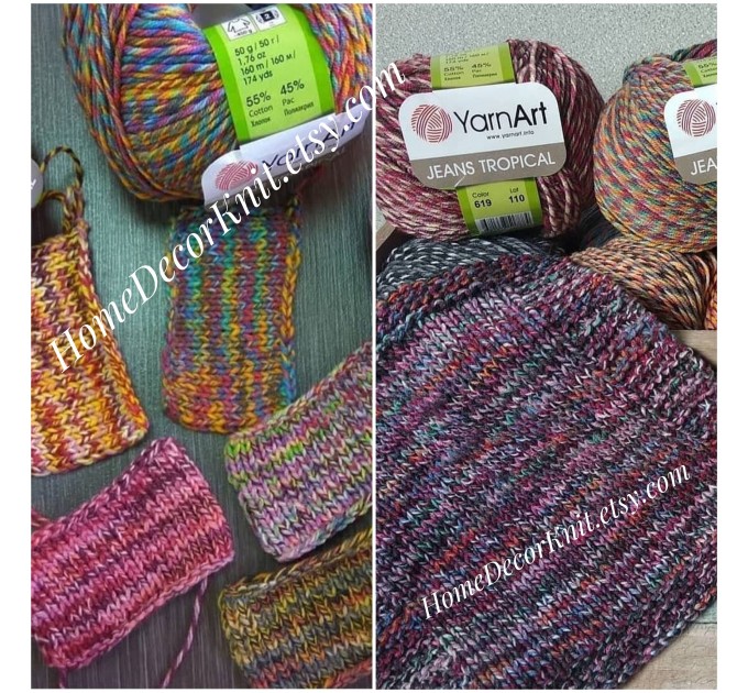  Cotton Yarn, YarnArt JEANS TROPICAL, Gradient Yarn, Knitting Yarn, Crochet, Multicolor Yarn, soft yarn, Baby Yarns Jeans Yarn Hypoallergenic  Yarn  1