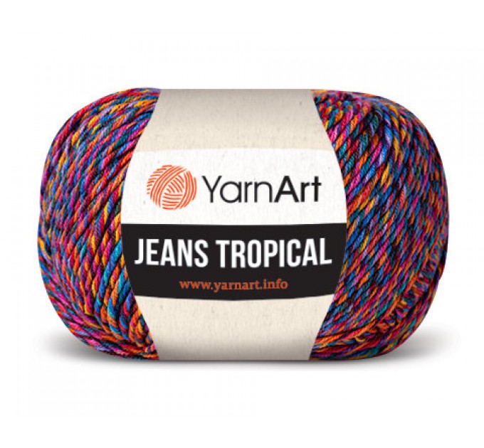  Cotton Yarn, YarnArt JEANS TROPICAL, Gradient Yarn, Knitting Yarn, Crochet, Multicolor Yarn, soft yarn, Baby Yarns Jeans Yarn Hypoallergenic  Yarn  7