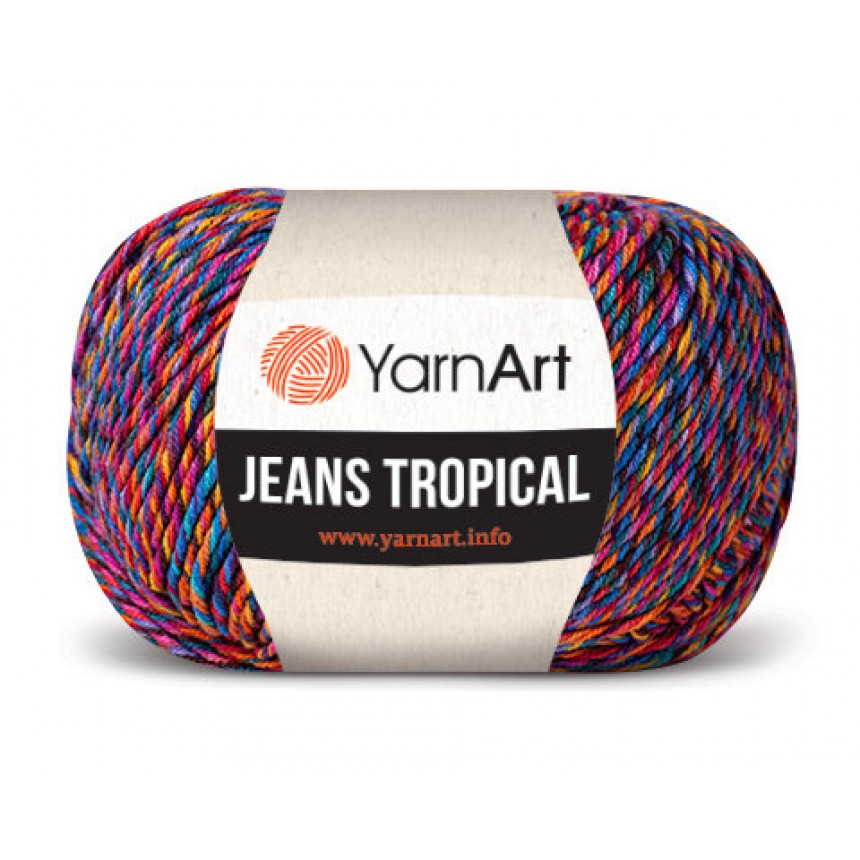 Cotton Yarn, YarnArt JEANS TROPICAL, Gradient Yarn, Knitting Yarn, Crochet,  Multicolor Yarn, soft yarn, Baby Yarns