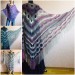 Olive Crochet Shawl Poncho Women Fringe Green Mohair Big Size Triangle Shawl Gradient Blue Alpaca Long Hand knit Bohemian Hand Knit Shawl