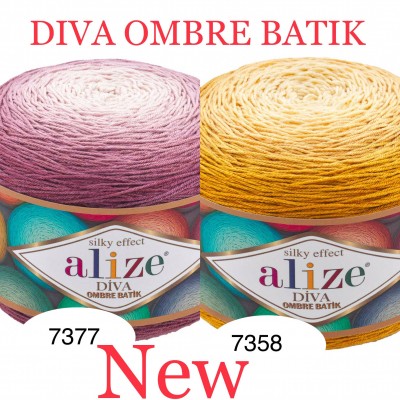Alize DIVA OMBRE BATIK 250 gr Gradient Yarn Crochet Hand Knitting Hypoallergenic Yarn Microfiber Multicolor Lace Soft Summer Acrylic Rainbow