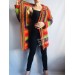  Burnt Orange Granny Square Knit Cardigan Women Wool Jacket Coat Green Violet Cardigan Rainbow Clothing Boho Open Front Long Cardigan  Jacket  3