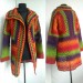  Burnt Orange Granny Square Knit Cardigan Women Wool Jacket Coat Green Violet Cardigan Rainbow Clothing Boho Open Front Long Cardigan  Jacket  5