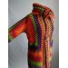  Burnt Orange Granny Square Knit Cardigan Women Wool Jacket Coat Green Violet Cardigan Rainbow Clothing Boho Open Front Long Cardigan  Jacket  6