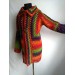  Burnt Orange Granny Square Knit Cardigan Women Wool Jacket Coat Green Violet Cardigan Rainbow Clothing Boho Open Front Long Cardigan  Jacket  9