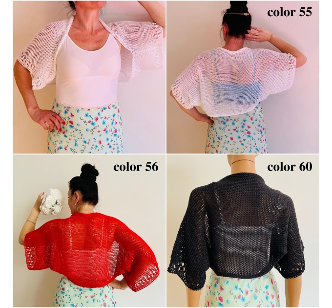  Black Summer Bolero Jacket Short Sleeve Women's Summer 100 Cotton Open Front Cardigan  Bolero / Shrug  1