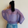 Lilac Summer Bolero Jacket Cotton Lightweight Cardigan Open Front Women's Shrug Short Sleeve