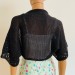  Black Summer Bolero Jacket Short Sleeve Women's Summer 100 Cotton Open Front Cardigan  Bolero / Shrug  