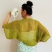  Olive Bolero Cardigan Short Sleeve Green Open Front Cardigan Women's Summer Cotton  Bolero / Shrug  