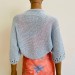  Blue Open Knit Boho Style Cotton Shrug, Handmade Bolero, Elbow Length Sleeve, Loose Knitted Shrug  Bolero / Shrug  10