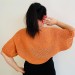  Orange Open Front Summer Cotton Bolero Shrug - Women's Short Sleeve Shrug Crop Cardigan Bolero Jacket  Bolero / Shrug  
