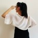  White womens open shrug knit lace open cardigan kimono sweater summer boho bolero  Bolero / Shrug  