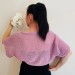  Pink Cotton Bolero Jacket Short Sleeve Summer Women's Open Front Shrug Cardigan  Bolero / Shrug  3