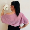 Pink Cotton Bolero Jacket Short Sleeve Summer Women's Open Front Shrug Cardigan
