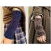  Navy Blue Outlander Mittens, Claire's Gauntlets, Blue Alpaca Mittens, Outlander Fingerless, Arm Warmers, Women Mittens, Wool Knit Gloves, Winter Mitts  Mittens / Gauntlets  