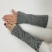 Dark Gray alpaca mittens Outlander inspired Claire's arm warmers women hand knit mittens Outlander fingerless wool mitts Claire's gauntlets