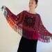  Multicolor Poncho Women, Crochet fringe vest, Crochet Triangle Shawl Wraps Fringe, Plus size Festival Wraps Vegan  Acrylic / Vegan  1