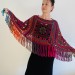  Green poncho women, Brown Plus size crochet cape wraps, Yellow Boho fringe vest Granny square, Vegan loose hand knit poncho  Acrylic / Vegan  5