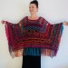  Multicolored Poncho, Boho Poncho, Evening cover up, Unisex Vegan Acrylic poncho Plus size oversize hippie knit poncho, Crochet Woman Poncho  Acrylic / Vegan  2