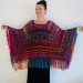  Rainbow Crochet Poncho Fringe, Plus size Festival poncho Pride, Triangle Shawl Wraps, Poncho Women Mom-Birthday-Gift-from-Daughter-For-Her  Acrylic / Vegan  2