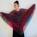 Rainbow Poncho Pride Women, Crochet outlander Triangle Shawl Wraps Fringe, Plus size Festival Vegan, Mom-Birthday-Gift-from-Daughter