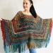  Multicolored Poncho, Boho Poncho, Evening cover up, Unisex Vegan Acrylic poncho Plus size oversize hippie knit poncho, Crochet Woman Poncho  Acrylic / Vegan  1