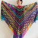  Rainbow Crochet Shawl Fringe Poncho Women Plus Size Hand Knitted Vegan Triangular Multicolor outlander Shawl Wraps Lace Warm Boho Evening  Acrylic / Vegan  