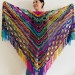  Boho crochet shawl Festival Clothing Woman Poncho, Plus Size Man poncho Triangle scarf Unisex oversize outlander hand knit long fringe shawl  Acrylic / Vegan  2