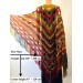  Boho crochet shawl Festival Clothing Woman Poncho, Plus Size Man poncho Triangle scarf Unisex oversize outlander hand knit long fringe shawl  Acrylic / Vegan  11