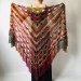  Maroon shawl mexico shawl gradient shawl burgundy shawl off shoulder tribal shawl triangle shawl ombre crochet shawl fringe festival clothes  Acrylic / Vegan  8