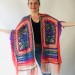  Crochet Shawl Poncho Fringe, Rainbow Oversized Festival Hippi Plus Size Clothing ,Women Hand Knitted Triangular Multicolor Wraps Boho Wool  Acrylic / Vegan  3