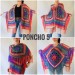  Crochet Shawl Poncho Fringe, Rainbow Oversized Festival Hippi Plus Size Clothing ,Women Hand Knitted Triangular Multicolor Wraps Boho Wool  Acrylic / Vegan  6