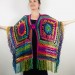  Poncho men women, Prayer shawl Evening cover up, Winter Unisex Vegan poncho Plus size oversize festival clothing, Crochet summer cape Fringe  Acrylic / Vegan  3