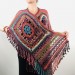  Crochet Shawl Poncho Fringe, Rainbow Oversized Festival Hippi Plus Size Clothing ,Women Hand Knitted Triangular Multicolor Wraps Boho Wool  Acrylic / Vegan  5
