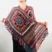  Prayer shawl Poncho men women, Evening cover up, Boho Unisex Vegan poncho Plus size oversized festival clothing, Crochet summer cape Fringe  Acrylic / Vegan  1