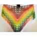  Rainbow women plus size shawl alpaca, red yellow green triangle shawl fringe, multicolor acrylic shawl, festival shoulder wrap  Mohair / Alpaca  4