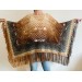 Brown alpaca wool poncho women plus size poncho ombre crochet fringe poncho gray knit boho poncho hippie poncho festival