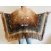  Brown alpaca wool poncho women plus size poncho ombre crochet fringe poncho gray knit boho poncho hippie poncho festival  Mohair / Alpaca  4