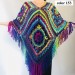  Brown poncho cape coat tribal cardigan boho shawl wool cape poncho knit poncho green fringe cape top mexico poncho unisex poncho wrap  Wool  9