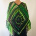  Blue poncho women fringe, Plus size hippie wrap halloween shawl, Crochet oversized wool cape, Unisex Burnt Orange Brown Green  Wool  5