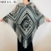  Blue poncho women fringe, Plus size hippie wrap halloween shawl, Crochet oversized wool cape, Unisex Burnt Orange Brown Green  Wool  3