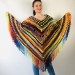 Blue wool Poncho Women, Gray Hippie Plus size Shawl, Loose knit fringe vest, Hand knit triangle lace scarf Evening Wraps Beige Black