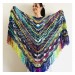  Blue Triangle Shawl Fringe Wool shawl and Wraps Multicolor crochet shawl Festival shawl knit wrap shoulder wrap winter  Wool  