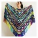  Fall wool shawl women blue violet fringe shawl gradient triangle shawl ombre shoulder shawl crochet multicolor festival shawl fall wrap  Wool  17