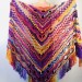  Violet Crochet Shawl Wrap Fringe Burnt Orange Triangle Boho Shawl Colorful Rainbow Shawl Big Multicolor Hand Knitted Shawl Evening Shawl  Wool  