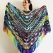  Witch shawl black gothik shawl obsidian wool fringe shawl women gradient shawl ombre crochet triangle shawl halloween witchy shawl festival  Wool  12