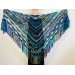  Fall wool shawl women blue violet fringe shawl gradient triangle shawl ombre shoulder shawl crochet multicolor festival shawl fall wrap  Wool  13