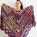  Crochet Shawl Wrap Green Triangle Boho Scarf Fringe Rainbow Shawl Big Multicolor Lace Shawl Hand Knitted Evening Shawl Gray Black White  Wool  6