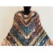  Fall wool shawl women blue violet fringe shawl gradient triangle shawl ombre shoulder shawl crochet multicolor festival shawl fall wrap  Wool  3